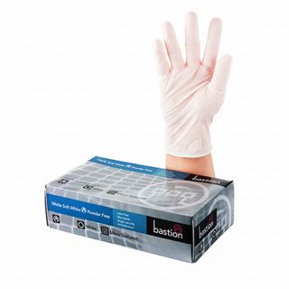 Bastion Nitrile Soft White P/F Gloves Large - UniPak