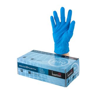 Nitrile Soft Blue Powder Free Gloves - Small - Bastion