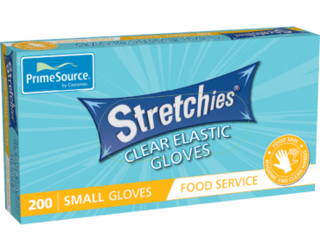 PrimeSource' Stretchies' Gloves LARGE - Powder Free, Clear - Castaway
