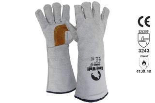 Welders Glove Grey & Gold  - Esko Grey Wolf