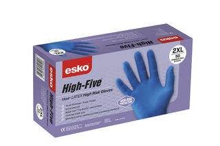 HIGH FIVE' Disposable Latex high risk gloves, P/F Large - Esko