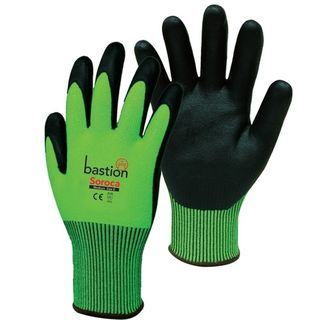 Cut 5 HPPE Gloves Green High Viz MEDIUM - Bastion Soroca