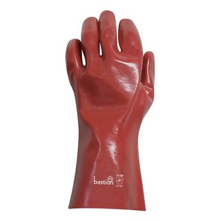 PVC Gloves 27cm length Red X-Large Pack 12 Pairs - Bastion