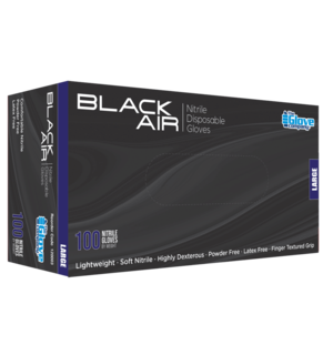 Nitrile Black Gloves PowderFree SMALL - Black Air