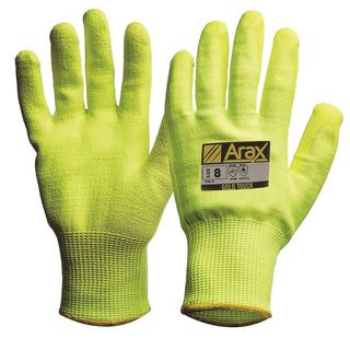 ARAX® Gold Hi-Vis Yellow with Hi-Vis Yellow PU Palm, Size 10 - Paramount