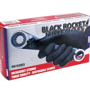 Nitrile Black Gloves  PowderFree MEDIUM - Black Rocket