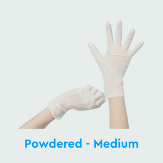Medium White Powdered Latex Gloves NZ